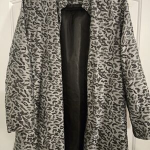 Anage Charcoal and Silver Silk Jacket